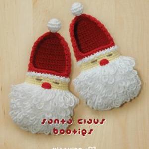 Santa Claus Toddler Booties Crochet Pattern For..