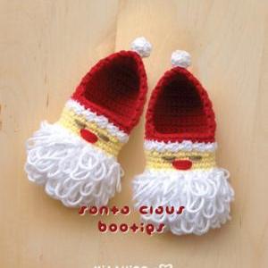 Santa Claus Baby Booties Crochet Pattern For..