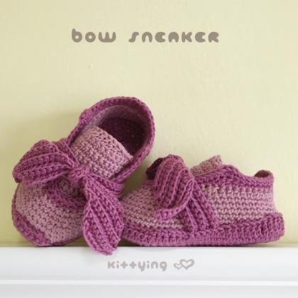 Crochet Baby Sneakers Pattern Bow S..
