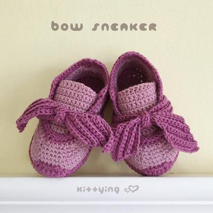 Crochet Baby Sneakers Pattern Bow S..