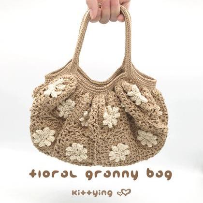 Crochet Pattern Floral Granny Bag C..