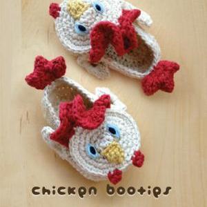 Chicken Rooster Cockerel Cock Baby Booties 2..