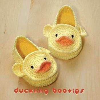 Duck Duckling Baby Booties Crochet Pattern, Chart..