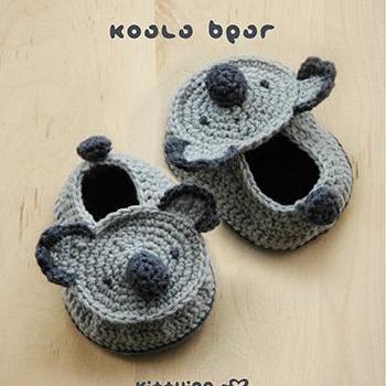 Koala Bear Baby Booties Crochet Pattern (pdf)