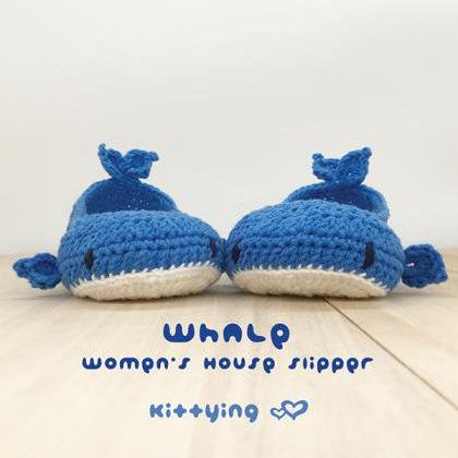 Whale Women's House Slipper Crochet..