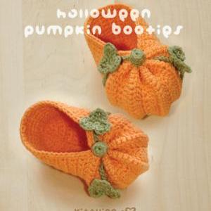 Halloween Pumpkins Baby Booties Cro..