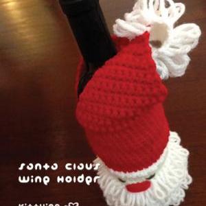 Crochet Pattern Santa Claus Wine Holder For..