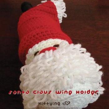 Crochet Pattern Santa Claus Wine Holder For..