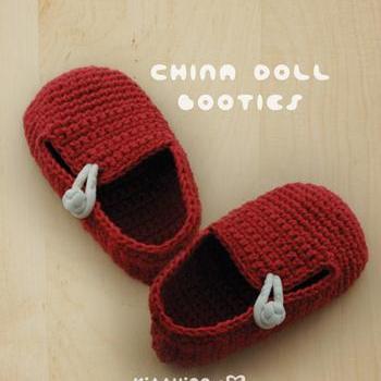 China Doll Baby Booties Crochet PAT..