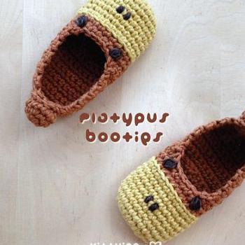 Platypus Baby Booties Crochet Pattern (pdf) By..