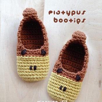 Platypus Baby Booties Crochet Pattern (pdf) By..