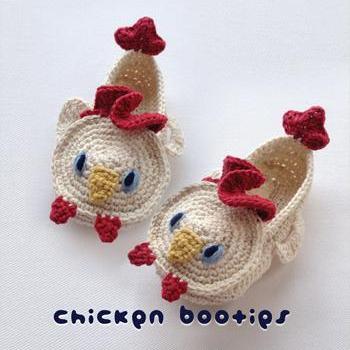 Chicken Rooster Cockerel Cock Toddler Booties..