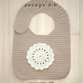 Pocket Bib Crochet PATTERN, Baby Bi..