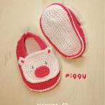 Piggy Baby Booties Crochet Pattern, Symbol Diagram..