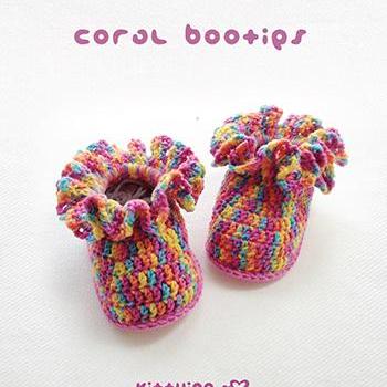Crochet Coral Baby Booties Newborn Boots Preemie..