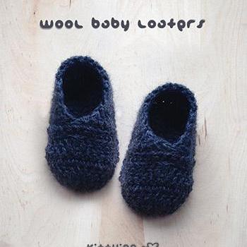 Crochet Pattern Wool Baby Loafers Newborn Booties..