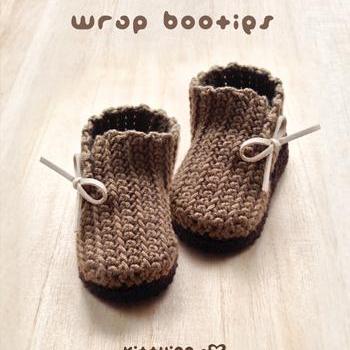 Crochet Pattern Wrap Baby Booties Preemie Boots..
