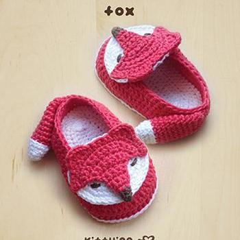 Crochet Pattern Fox Baby Booties Fox Preemie Socks..