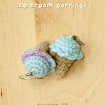 Crochet Ice Cream Cone Earrings Pattern, Symbol..