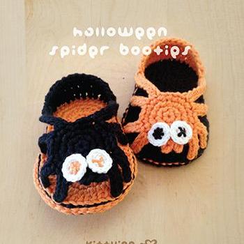 Crochet Baby Pattern Halloween Spid..