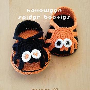 Crochet Baby Pattern Halloween Spid..