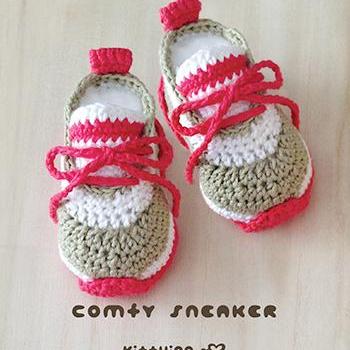Crochet Baby Pattern Comfy Nike Baby Sneakers..