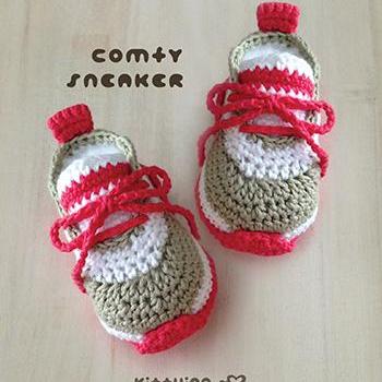 Crochet Baby Pattern Comfy Nike Baby Sneakers..