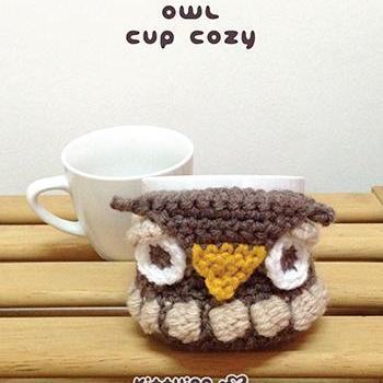 Crochet Pattern Owl Coffee Warmer Owl Tea Mug..