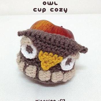 Crochet Pattern Owl Coffee Warmer Owl Tea Mug..