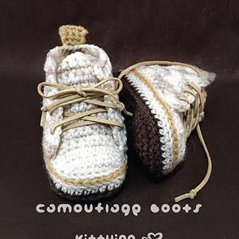 Crochet Pattern Baby Booties Camouf..