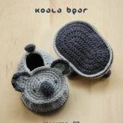 Koala Bear Baby Booties Crochet PATTERN, SYMBOL DIAGRAM (pdf)