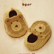 Bear Baby Booties Crochet PATTERN, SYMBOL DIAGRAM (pdf)