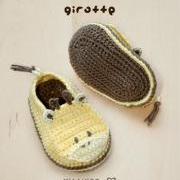 Giraffe Baby Booties Crochet PATTERN, PDF by kittying
