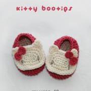 Hello Kitty Baby Booties Crochet PATTERN, SYMBOL DIAGRAM (pdf)