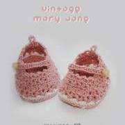 Vintage Mary Jane Baby Booties Crochet PATTERN, SYMBOL DIAGRAM (pdf) by kittying