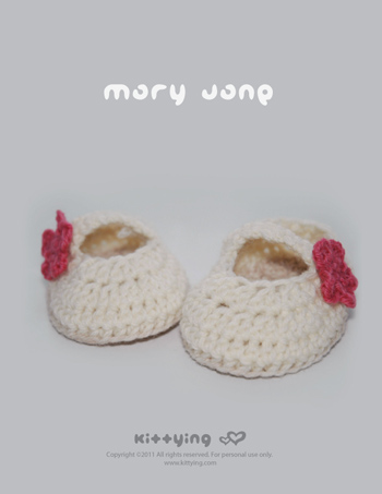 Off White Mary Jane Baby Booties Crochet Pattern, Pdf - Chart & Written Pattern By Kittying