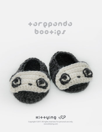 Tarepanda Baby Booties Crochet Pattern, Symbol Diagram (pdf) By Kittying