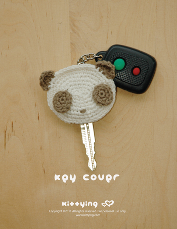 Panda Key Cover Crochet Pattern - Chart & Written Pattern By Kittying