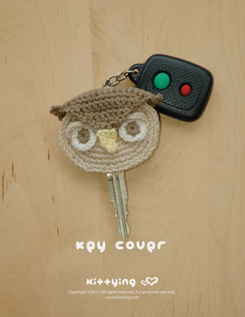 Owl Key Cover Crochet Pattern - Chart & Written Pattern By Kittying