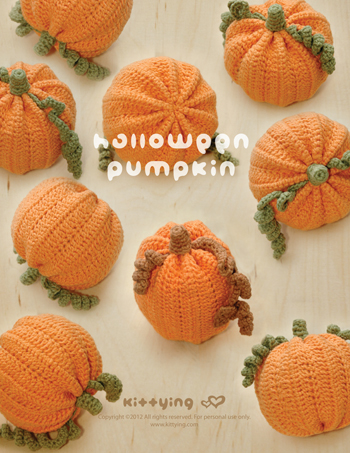 Halloween Pumpkins Amigurumi Crochet Pattern - Chart & Written Pattern By Kittying