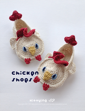 Chicken Rooster Cockerel Cock Toddler Booties Crochet Pattern Pdf - Chart & Written Pattern By Kittying
