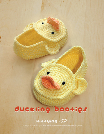 Duck Duckling Baby Booties Crochet Pattern, Chart & Written Pattern