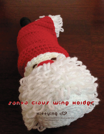 Crochet Pattern Santa Claus Wine Holder For Christmas Winter Holiday - Chart & Written Pattern