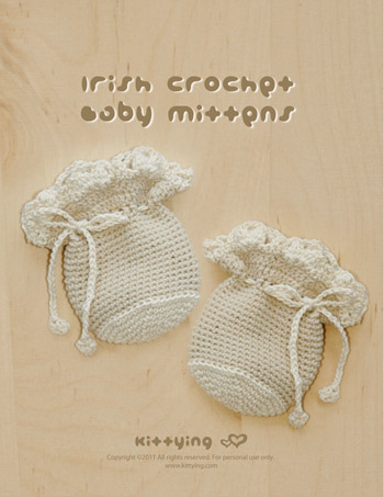 Crochet Pattern - Irish Baby Mitten Preemie Gloves Newborn Hand Warmer Baby Mitten Crochet Pattern (icm01-k-pat)