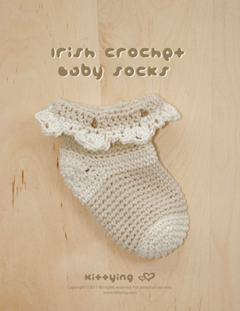 Crochet Pattern - Irish Baby Socks Crochet Pattern Preemie Shoes Beige Crochet Baby Socks Crochet Pattern