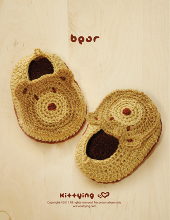 Crochet Booties Pattern Baby Bear Booties Crochet PATTERN Baby Slippers Crochet Baby Shoes Bear Appliques - Photo, Chart & Written Pattern