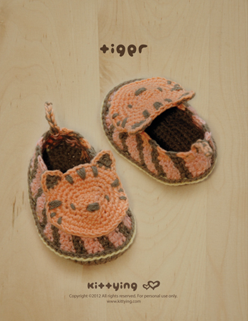 Tiger Baby Booties Crochet Pattern By Kittying