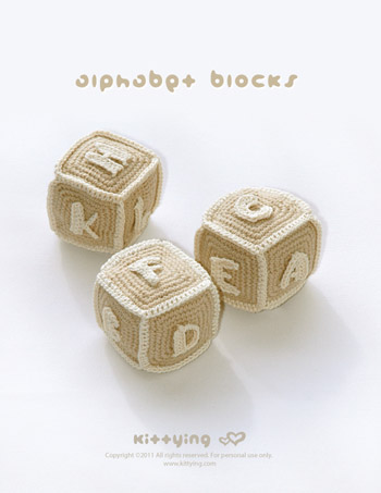 Alphabet Blocks (A to Z) Crochet PATTERN, SYMBOL DIAGRAM (pdf) by kittying