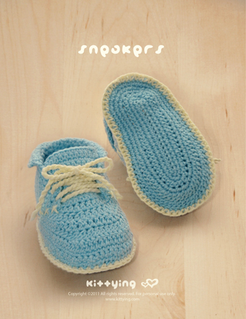 Baby Sneakers Crochet PATTERN, SYMBOL DIAGRAM (pdf)
