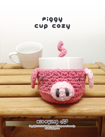 Crochet Pattern Piggy Fruit Cozy Apple Protector Pig Mug Sleeve Piggie Cup Warmer Oink Mug Holder Apple Cozy Mug Cozy Cup Cozy